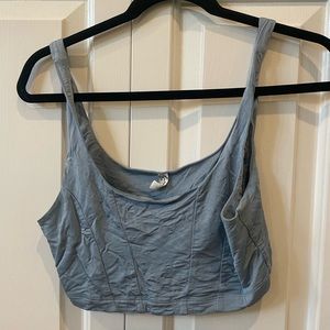 Free people chrome baby blue crop top